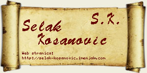 Selak Kosanović vizit kartica
